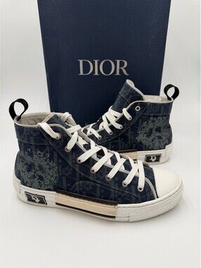 DIOR B23 Denim Tears High Top Sneakers Blue Mens Size 9/42